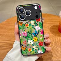 Translucent Matte Magnetic Case For iPhone 17 16 15 Pro 14 13 Pro Max 16e 17e For Magsafe Big Floral Pattern Hard PC Back Cover iPhone 16 Pro Max