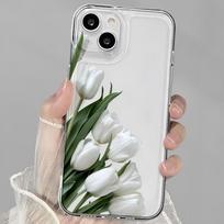 Tulip minimalist pattern phone case suitable for iPhone 17 16 15 14 13 12 11 Pro/Max/Plus anti drop and shockproof back cover iPhone 13