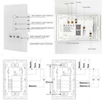 ABBY-Tuya Wifi Smart Italy Light Switch Wall Socket Chile Outlet Glass Panel Plug Intelligent Remote For Smartlife balta