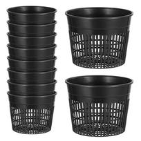 Black Hydroponics Pots Optimal Drainage Net Pot Gardening Supplies Air Circulation Enhancement Lightweight Material