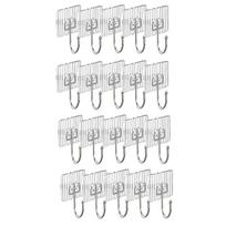 ABBY-20 Pack Acrylic Sticky Adhesive Hooks Heavy Duty 44Lb(Max) Waterproof For Hanging For Bathroom,Kitchen skaidri