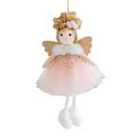 Hanging Pendant Christmas Angel Doll Christmas Celebrations 16*9cm Cherished Christmas Keepsake For Christmas Tree rožinė