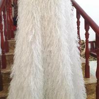 140x90cm Silver Gray Soft Haut Designer Tailored Artificial Feather Fabric Wedding Dress Clothes Costumes DIY Material 140x90cm