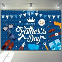 2D  Happy Father's Day  Backdrop with Tools, Shoes and Coffee 47.2x31.5inch/120*80cm
