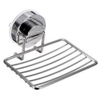 Stainless Steel Wall-mount Strong Vacuum Suction Cup Soap Dish Holder Rack Soap Dish Tray Soap Rack Storage Holder Home Bathroom sidabras