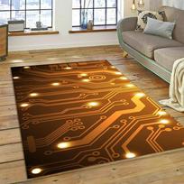 Chip Circuit Board Design Area Rug – Non-Slip Carpet for Living Room & Bedroom | Home Sofa Kitchen Decor, Kids Play Floor Mat 60x90cm(23x35in)