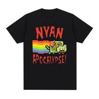 Nyan Vaivorykštinis Katas Juokingas Memas Marškinėliai Vyrams Moterims Drabužiai Mada Laisvalaikio Marškinėliai Kawaii Harajuku Trumpomis Rankovėmis Marškinėliai Streetwear 5XL įvairiaspalvis
