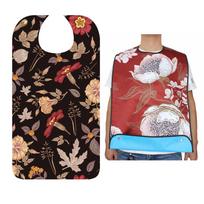 Adult Mealtime Waterproof Printing Cotton Cloth Bib  Mchine Washable for Women Seniors Elderly Disabled Patients Easy to Clean