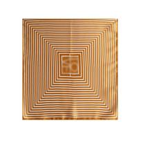 Nordic style light luxury high sense turmeric black and white striped geometric silk double crepe spring and autumn small square scarf mulberry silk 53*53