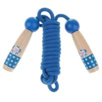 Adjustable Skipping Jump Rope Wooden Handle Rope Fitness Equipment - Blue