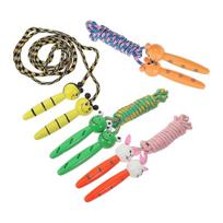Wooden Jump Rope for Exercise 4Pcs Portable Skipping Ropes with Cartoon Designs