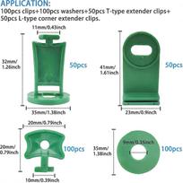 300pcs Greenhouse Twist Clip Kit Green Fixing Clips And Washers,for Aluminium Greenhouse Insulation Netting Shading - DD