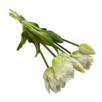 5 Heads Tulip Artificial Flower Multicolor Silk Petals Simulation Tulip Flower Photo Props Green Leaves Faux Flower balta