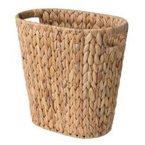 ABBY-For Bedroom, Living Room Compatible Handwoven Wicker Trash Can With Handles, Bathroom Trash Can Roon Water Hyacinth Waste B ruda