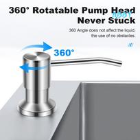 ABBY-Soap Dispenser For Kitchen Sink Built In Countertop Soap Dispenser Pump Head With 46 Inch Extension Tube Kit (Silver) sidabras