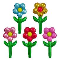 10pcs Romantic Flower Bouquet Balloon Set Aluminum Foil Colorful Daisy Rose Flower Balloon Thick Inflatable 10inch