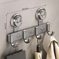 Waterproof Suction Cup Door Hook Wall Mounted 4/5/6/7/8 Hook Bathroom Towel Rack Strong Load-bearing Space Saving