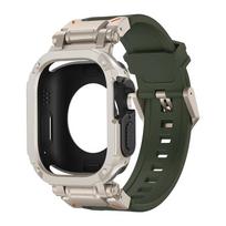 Silicone Strap+TPU Case for Apple Watch Band Ultra2 10 46mm 49mm 44mm 45mm Protector Cover Bracelet for IWatch Series 9 8 7 6 SE 45mm-Series 9 8 7