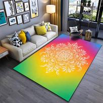 Gradient Color Carpet with Mandala Pattern for Living Room Decor Suitable for use as an anti-slip for living room bedroom sofas 40x60cm( 15x23in )