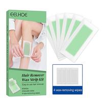Hair Removal Wax Strips Kit Natural Hair Remover for Face, Eyebrow, Arms, Legs, Underarm, and Bikini