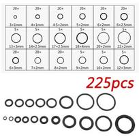 225 Pcs Car Seals Washer Rubber O Ring O-Ring Gasket 18 Type Assortment Kit Machine Waterproof Oil-resistant Auto Accessories