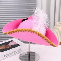 Carnival Party Pirate Hat Vintage Design Party Pirate Cap Cosplay Pirate Hat  Photo Prop rožinė