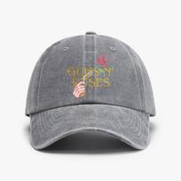 Guns and roses print Soft top denim baseball hat fashion Vintage Washed denim hat outdoor casual unisex adjustable hats Adjustable