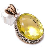 Natural Citrine Gemstone Handmade Copper Jewelry Pendant 2.05  L7Z71
