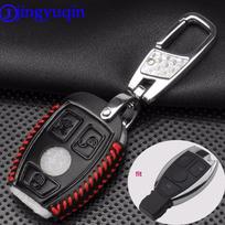 jingyuqin 3B Tikros odos Vyrų Automobilio Raktų Krepšys Dėklas Dangtelis Laikiklis Grandinėlė Mercedes Benz W203 W210 W211 W124 W202 W204 W205 AMG