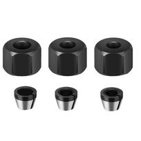 6 vnt. Frezos Collet Griebtuvas Frezavimo Staklių Graviravimo Apdailos Mašinos 1/4 colio 6mm 8mm Elektrinio Frezavimo Staklių Priedai juoda
