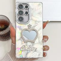 Suitable for Samsung S25 Ultra Tin Foil Pattern IMD Mobile Phone Case Bracelet S24 Flash Powder Lens Film A56 Crown Mirror Galaxy S25