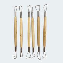 6 dalių medinis molio drožybos ir skulptūrų įrankių rinkinys 6-Piece Set