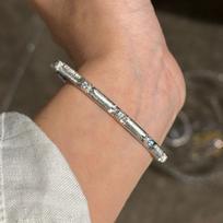 Light Luxury High-End Sense Retro Star Brushed Bracelet Slightly Inlaid With Zircon Medium Ancient Style Stacking Wearing Exquisite Versatile Luxury