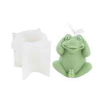 for Frog Candle Silicone Mold for Handmade Desktop Decoration Gypsum Epoxy Resin Aroma Candle Mould for Home Decoration white
