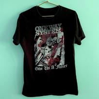 Retas vienpusės sistemos „Give Us A Future“ juodas marškinėlis Unisex Koncertinis S dydis iki 5XL CM771 Unisex marškinėlis XXXL