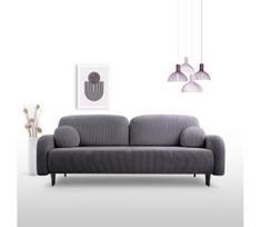Išskleidžiama apmušta trivietė sofa CLOUDY, pilka