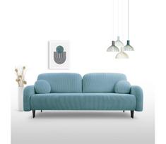 Ištraukiama apmušta trivietė sofa-lova CLOUDY, turkio spalvos