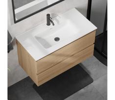 Vonios spintelė su praustuvu KENWOOD 91 cm ąžuolas/balta