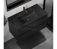 Vonios spintelė su praustuvu KENWOOD, 91 cm, juodos spalvos