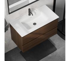 Vonios spintelė su praustuvu KENWOOD 91 cm riešutas/balta