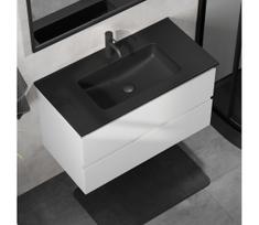 Vonios spintelė su praustuvu KENWOOD 91 cm balta/juoda