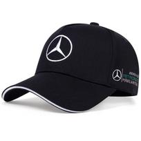 Automobilio lipdukas 2025 Karštas Benz automobiliui Antis liežuvio dangtelis Mercedes benz 3D kepurė Automobilio MOTO GP lenktynės F1 Beisbolo kepurė Kepurė Reguliuojama Cas juoda