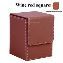 Trading Card Deck Box Card Storage Box Fits 100 Single Sleeved Cards PU Leather Strong Magnet Card Deck Case for MTG PKM Cards ruda