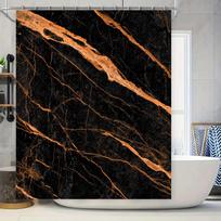 Luxurious Gold Marble Shower Curtain Modern Black Bath Decor Waterproof Fabric for Bathroom Large Size Customizable Printing 90x180cm