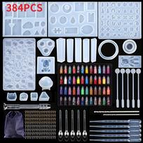 Bear Casting Mold Epoxy Resin Mold Kits Glitter Power Set Epoxy Resin Molds Kit  Jewelry Making 384Pcs/Set