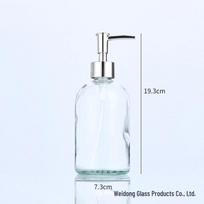 Large Glass Dispenser Bottle for Hand Sanitizer and Shampoo, Frosted, Transparent, Hotel Use