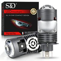 2Pcs H4 LED Projector Lens Headlight Bulbs HB2 9003 Hi/Low Beam 130W 60000LM Turbo Plug&Play Motorcycle Car Headlamp 6500K White H4/9003/HB2 Hi/Lo
