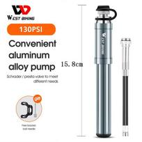 Portable MTB Bike Pump 160/130Psi Mini Cycling Tire Air Pump Safe Mountain Bicycle Cycling Road Pump Wheel Inflator Accessories 1136-Silver