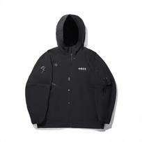 Li Ning Trench Coats Men's Caviar Black Hooded Moderate AFDVF71-3 XL