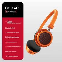 EDIFIER Doo Ace Retro Wireless Headphones saulėlydžio oranžinė spalva
